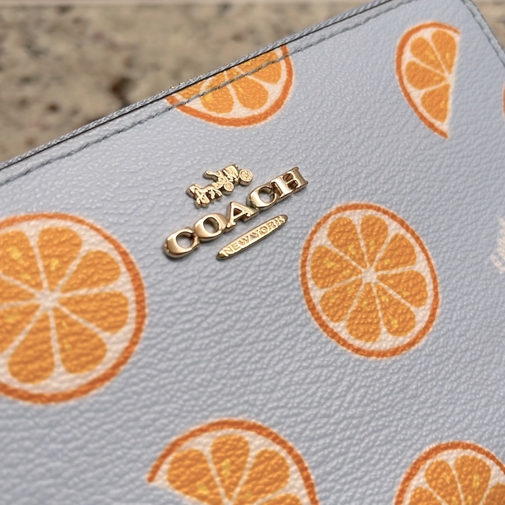 Coach Orange Summer Print Wallet EUC - Picture 5 of 10